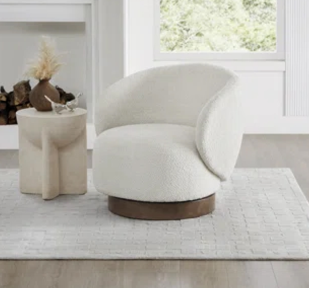 Bernhardin Upholstered Swivel Barrel Chair
